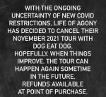 LIFE OF AGONY sagen Herbst-Tournee mit DOG EAT DOG ab