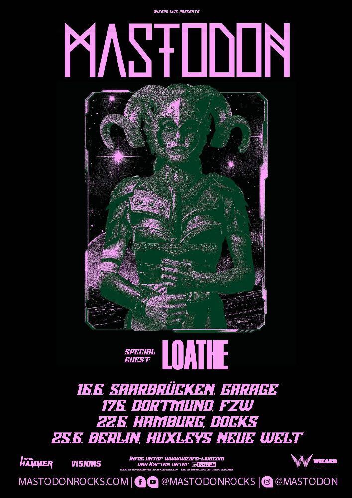 Mastodon World Tour 2026 Plakat