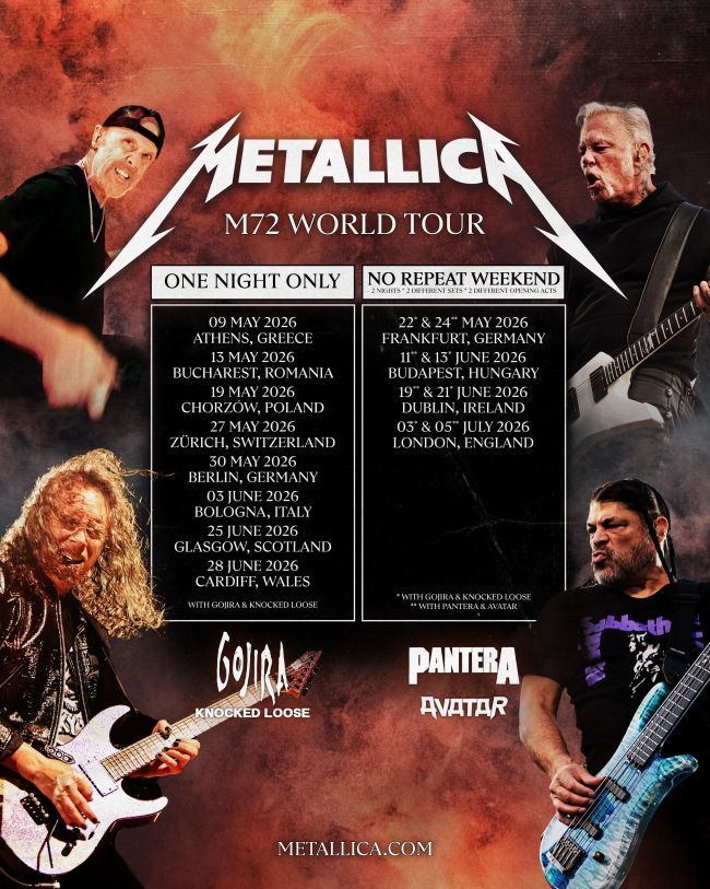 Metallica M72 World Tour 2026